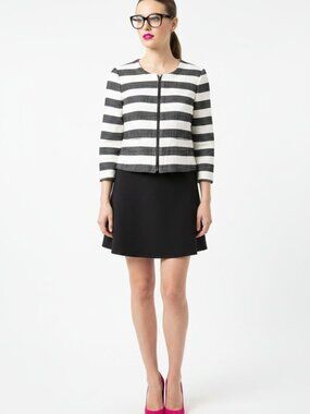 Chic Stripe! LOFT Black & White Cropped Jacket